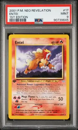 ENTEI 17/64 1ST EDITION NEO REVELATION POKEMON PSA 9 - Image 1