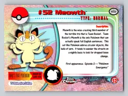 2000 Topps Chrome Pokemon #52 Meowth - Image 2