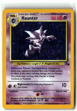 1999 Haunter ⭐ 6/62 Unlimited Holo Rare WOTC Vintage Fossil Pokemon MP - Image 1
