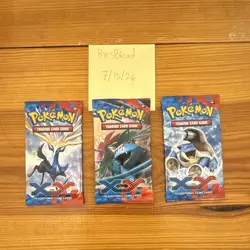 Pokemon TCG XY BASESET Booster Pack 3 Packs Xerneas Venusaur Blastoise - Image 1