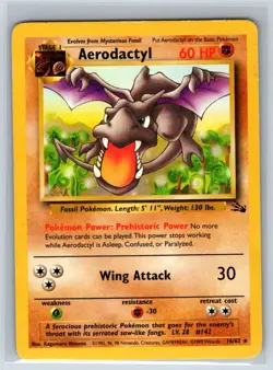Aerodactyl 16/62 Rare Fossil Pokemon Unlimited Lightly Played - Image 1