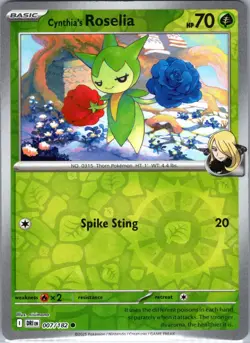 Cynthia's Roselia 007/182 Common Destined Rivals Pokemon Reverse Holo Near Mint - Image 1