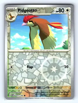 Pidgeotto 017/165 Common 151 Pokemon Reverse Holo Near Mint - Image 1