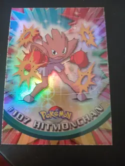 TOPPS Hitmonchan # 107 Pokemon TV Animation Series 2 - RAINBOW FOIL HOLO - Image 1