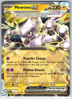 Mewtwo ex 058/182 Double Rare Paradox Rift Pokemon Holo Near Mint - Image 1