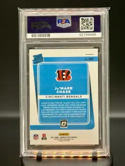 2021 Panini Donruss Optic Rated Rookie Ja'Marr Chase #207 Stars Prizm (RC) PSA - Image 2