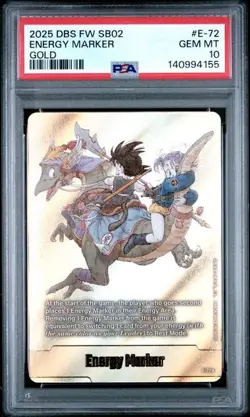Energy Marker Gold 2025 Dragon Ball Super Fusion World SB02 #E-72 PSA 10 - Image 1