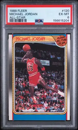 1988 FLEER ALL-STAR #120 MICHAEL JORDAN PSA 6 - Image 1