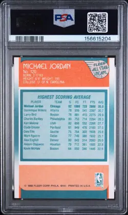 1988 FLEER ALL-STAR #120 MICHAEL JORDAN PSA 6 - Image 2