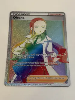 Pokemon Oleana Rebel Clash 202/192 Rainbow Full Art Secret Rare Trainer C - Image 1