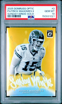 2025 Donruss Optic Patrick Mahomes II Sunday Kings Gold /10 PSA 10 Chiefs SSP - Image 2