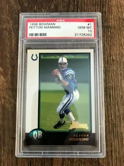 Peyton Manning 1998 Bowman Rookie Card - RC #1 - PSA 10 Gem Mint !!! - Certifica - Image 1