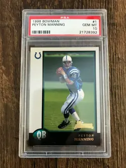 Peyton Manning 1998 Bowman Rookie Card - RC #1 - PSA 10 Gem Mint !!! - Certifica - Image 2