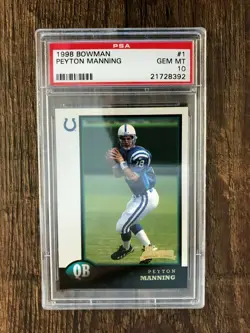 Peyton Manning 1998 Bowman Rookie Card - RC #1 - PSA 10 Gem Mint !!! - Certifica - Image 3