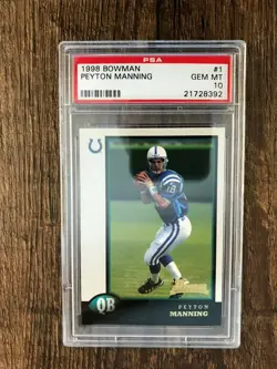Peyton Manning 1998 Bowman Rookie Card - RC #1 - PSA 10 Gem Mint !!! - Certifica - Image 4