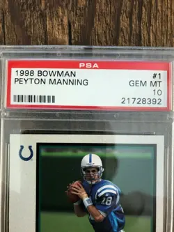 Peyton Manning 1998 Bowman Rookie Card - RC #1 - PSA 10 Gem Mint !!! - Certifica - Image 5
