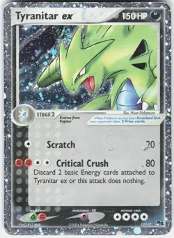 Pokemon Tyranitar ex 17/17 Rare POP Series 1 Pokemon Holo Moderately Played - Image 1
