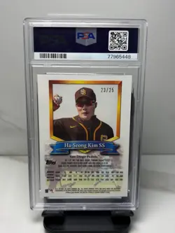 2021 Finest Flashbacks Ha-Seong Kim Black Refractor /25 PSA 10 - Image 2