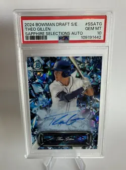 2024 BOWMAN DRAFT SAPPHIRE SELECTIONS AUTOS THEO GILLEN PSA 10 - Image 1