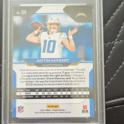 Panini 2020 Prizm Justin Herbert RC PSA 10 #325 Los Angeles Chargers - Image 4