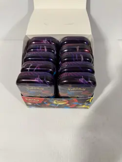(10) Sealed Pokemon TCG Mega Evolution Mega Heroes Mini Tin Art - Image 1