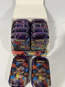 (10) Sealed Pokemon TCG Mega Evolution Mega Heroes Mini Tin Art - Image 4