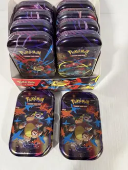 (10) Sealed Pokemon TCG Mega Evolution Mega Heroes Mini Tin Art - Image 5