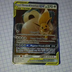 Pokemon Eevee & Snorlax GX 120/181 SM-Team Up Ultra Rare Holo Eng 2019 270HP - Image 2