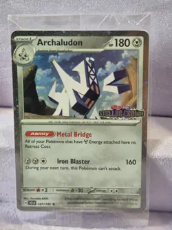 Archaludon 107/142 Sv07: Stellar Crown Stamped And Sealed Pokemon Card - Image 1