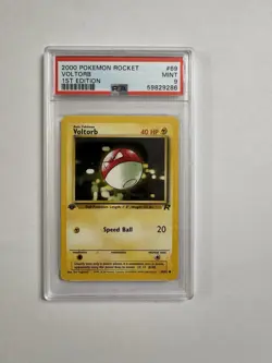 Voltorb 69/82 2000 Team Rocket 1st Edition Pokemon Card TCG Vintage WOTC PSA 9 - Image 1