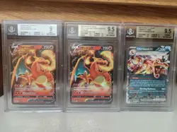 Pokemon Charizard 3 Card BGS Graded Lot 9 and 9.5 - Image 1