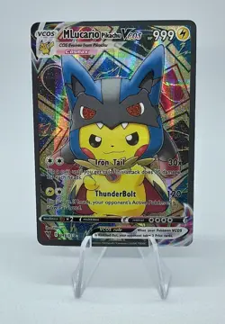PIKACHU POKEMON LUCARIO PIKA CARTE CARD HOLO PRISM FLASH FOIL MANGA ANIME KAWAII - Image 1