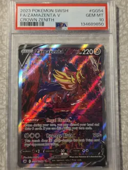 Pokemon Zamazenta V GG54 Crown Zenith PSA 10 - Image 1
