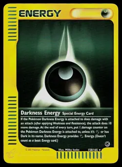Pokemon Card Expedition Base Set Darkness Energy 158/165 Reverse Holo Rare - Image 1