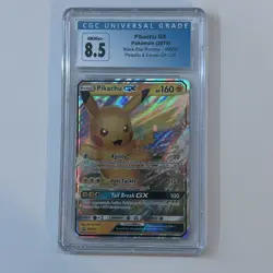 Cgc 8.5 Pikachu GX Pokemon Black Star Promo SM232 Pikachu and Evee GX Collection - Image 1