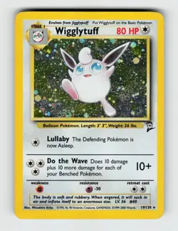 Wigglytuff 19/130 Holo Rare Base Set 2 Pokemon 2000 Moderately Played - Image 1