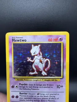 Pokemon TCG Mewtwo 10/102 Base Set Holo Unlimited Rare - HP/Damaged - Image 3