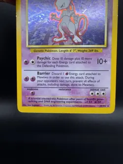 Pokemon TCG Mewtwo 10/102 Base Set Holo Unlimited Rare - HP/Damaged - Image 4