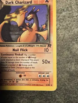 1st Edition Team Rocket Dark Charizard 21/82 Rare English NON HOLO - Image 3