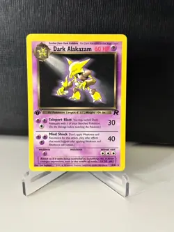 Pokemon Dark Alakazam 18/82 Team Rocket 1st Edition Rare Non-Holo LP+ / NM- - Image 1