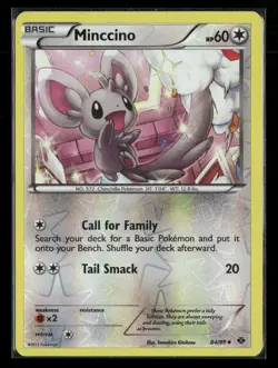 Minccino 84/99 Uncommon Next Destinies Pokemon Reverse Holo Near Mint - Image 1