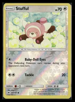 Stufful 110/147 Common Burning Shadows Pokemon Reverse Holo Near Mint - Image 1