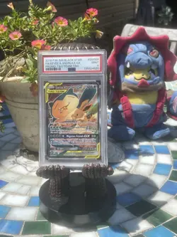 Pokemon Eevee & Snorlax #SM169 2019 SM Black Star Promo Tag Team GX Graded PSA 9 - Image 1