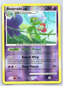 ROSERADE 23/100 RARE STORMFRONT POKEMON LIGHTLY PLAYED - Image 1