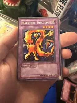 YUGIOH DARKFIRE DRAGON LOB-019 RARE UNLIMITED ED MP 1996 - Image 1