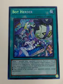 Yugioh Bot Herder - 1st Edition Prismatic Secret Rare NM - Free Holo - Image 1