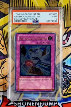 Yu-Gi-Oh DESTRUCTION OF DESTINY 1st Ed Enemy Justice EOJ-EN051 PSA 9 Ultimate - Image 1