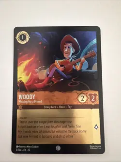 Woody Waiting for a Friend 3/204 Cold Foil Disney Lorcana TCG Wilds Unknown NM - Image 1