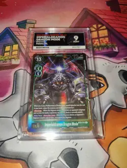 Imperialdramon Dragon Mode BT3-111 SEC Digimon Card Alternative Art ACE Graded 9 - Image 1