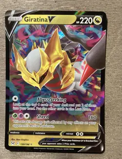 Pokemon Card Giratina V 130/196 Lost Origin SWSH Half Art Rare Pack Fresh MINT - Image 1
